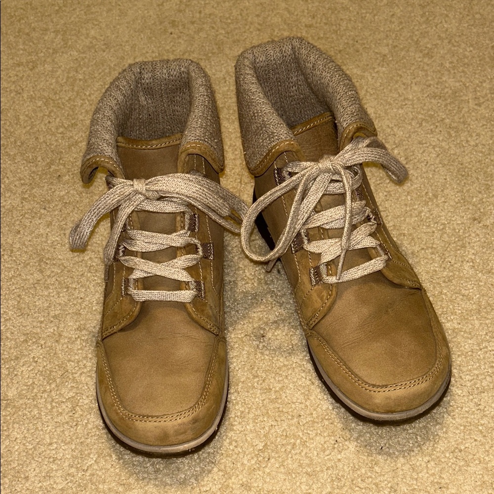 Tan Chaco Lace-Up Hiking Boots
